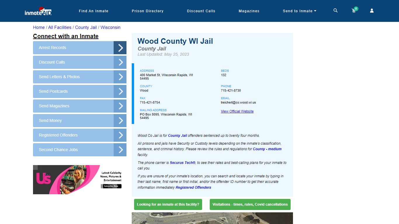 Wood County WI Jail - Inmate Locator - Wisconsin Rapids, WI